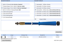 high pressure cleaner hose configurator